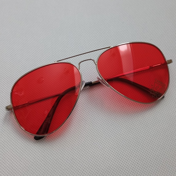 DARK RED AVIATOR SUNGLASSES - Picture 4 of 8